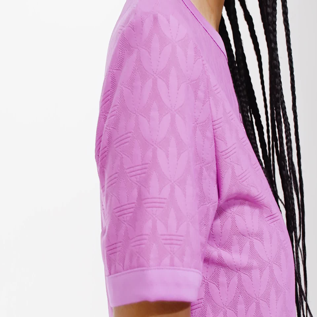 Adidas Fashion Monogram Lace Cropped T-shirt