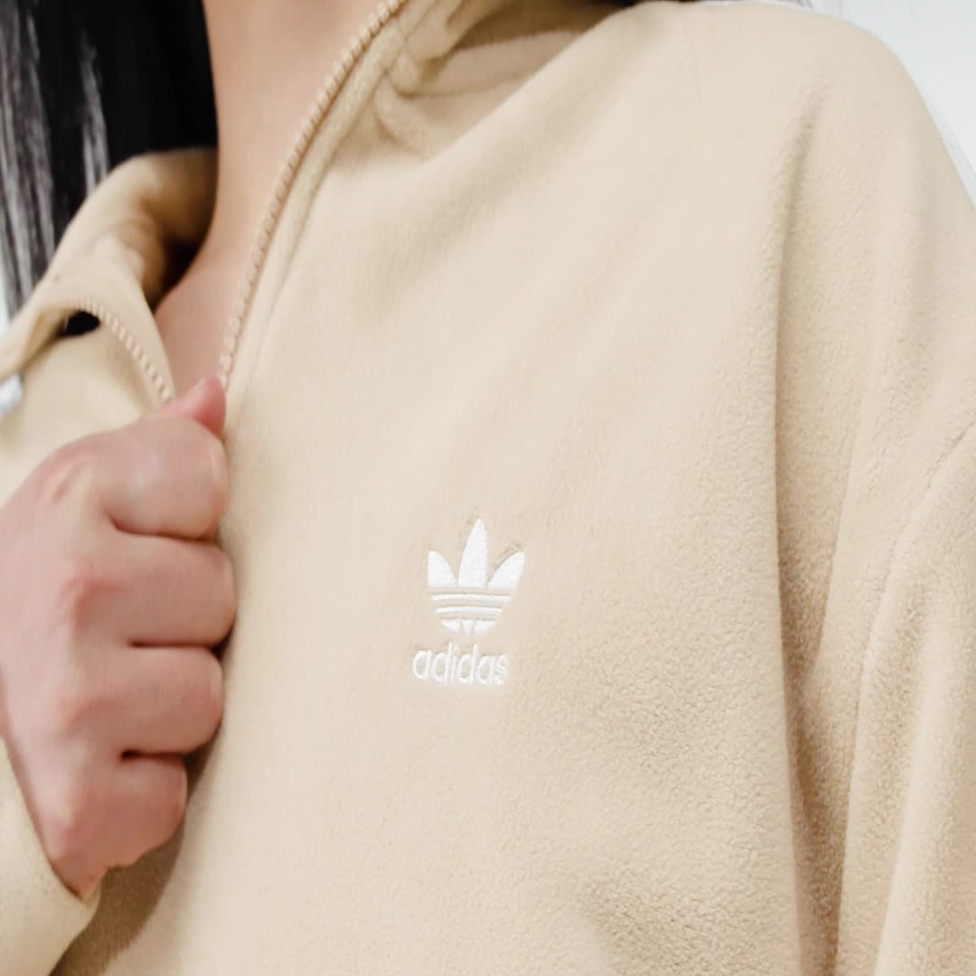 Adidas Polar Fleece Loose Sweatshirt met Halflange Rits