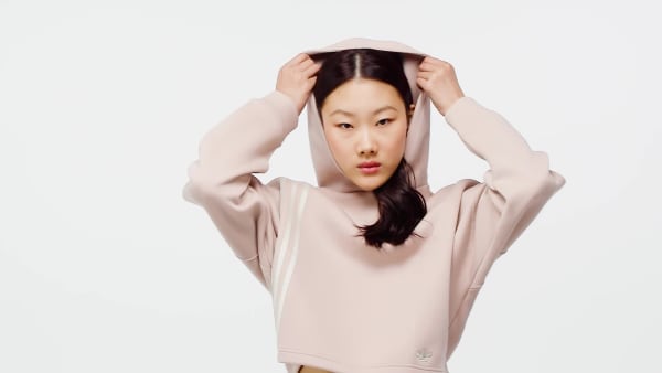 Marron Sweat-shirt à capuche 3 bandes décalées