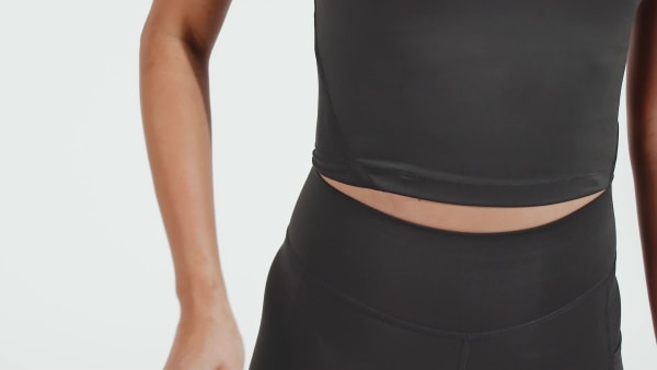 Preto Top Mesh Cropped Branded
