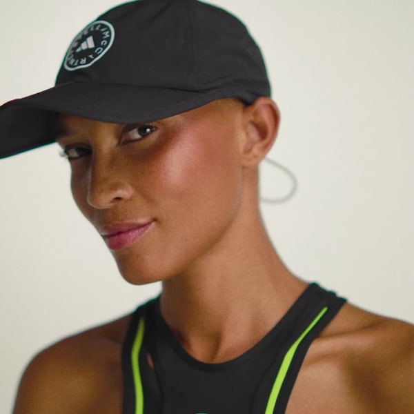Hitam Topi Lari adidas by Stella McCartney