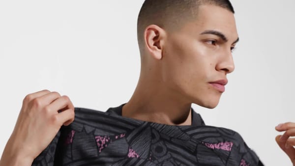 Black adidas Rekive Trefoil Allover Print Tee