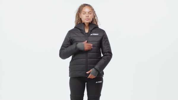 Black Terrex Multi Essentials CLIMAWARM Insulated Hooded Jacket