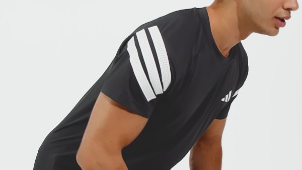 Schwarz Icon 3-Streifen T-Shirt