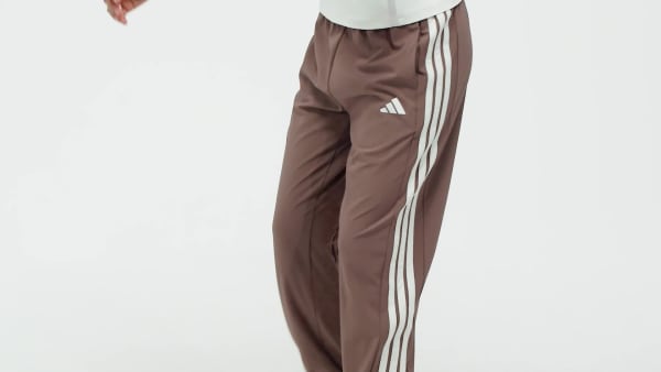 Brown Train Essentials 3-Stripes Woven Joggers