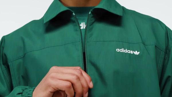 Green Brushed Woven Track Top