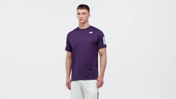 Morado Polera de Tenis Club Climacool 3 Tiras