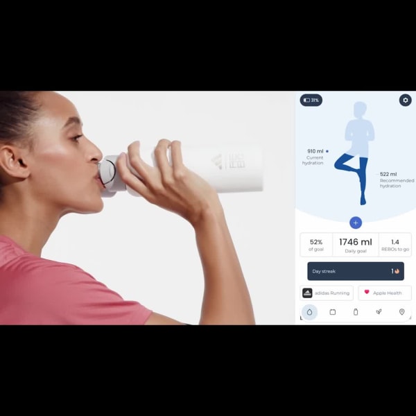 Λευκό adidas x REBO Smart Bottle