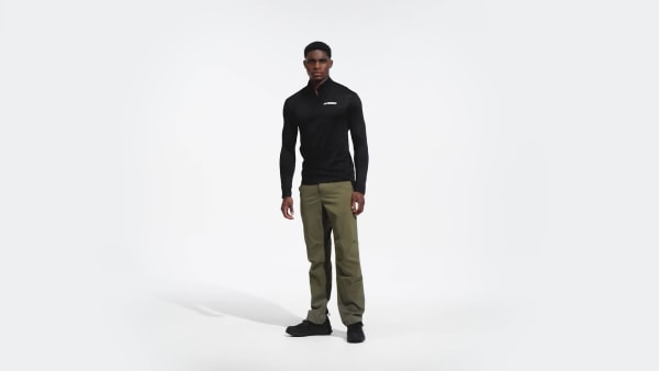 Svart Terrex Multi Half-Zip Long Sleeve T-skjorte