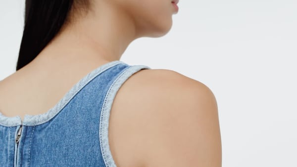 Azul Vestido Sin Mangas Adicolor Denim 3 Tiras
