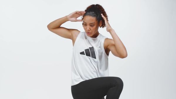 Blanco Polera sin Mangas de Entrenamiento Train Essentials Big Performance Logo