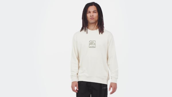 Blanco Polerón Terrex Estampado Cuello Redondo