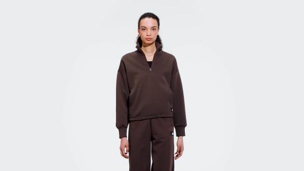 Marron Sudadera Future Icons Badge of Sport Quarter-Zip W6697