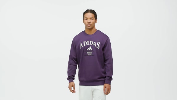 Purpura Sudadera adidas con gráfico clásico de cuello redondo