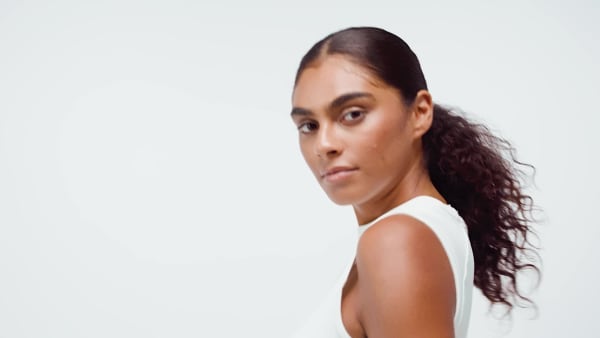 Bialy Prążkowany top na ramiączkach ALL SZN