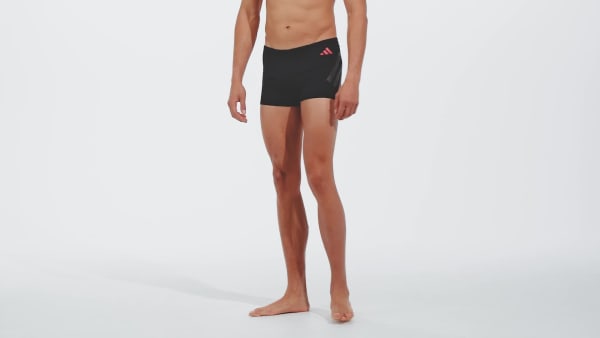 Schwarz Ripstream Boxer-Badehose