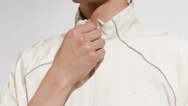 White Reveal Material Mix Track Jacket
