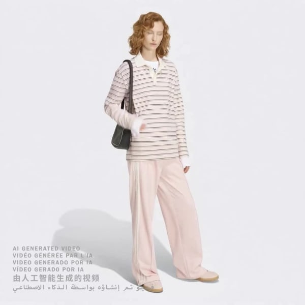 Pink 스트라이프 오버사이즈 롱 슬리브 폴로 셔츠