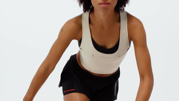 ベージュ エルマノス コウモリランニングクロップトップ/H.Koumori Running Crop Top