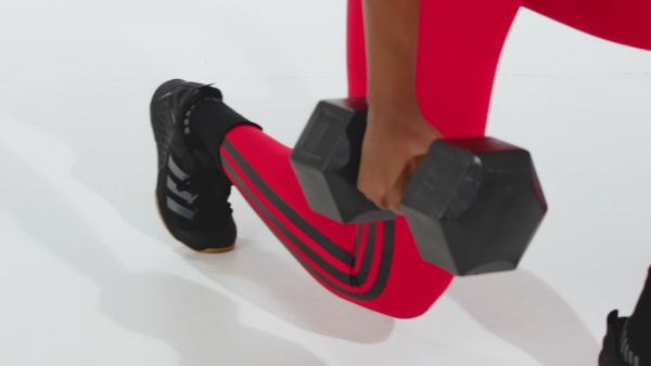 cervená Legíny Optime 3-Stripes Full-Length