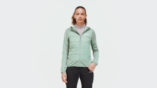 adidas Terrex Multi Hybrid Insulated Hooded Jacket - Green, Women's Hiking