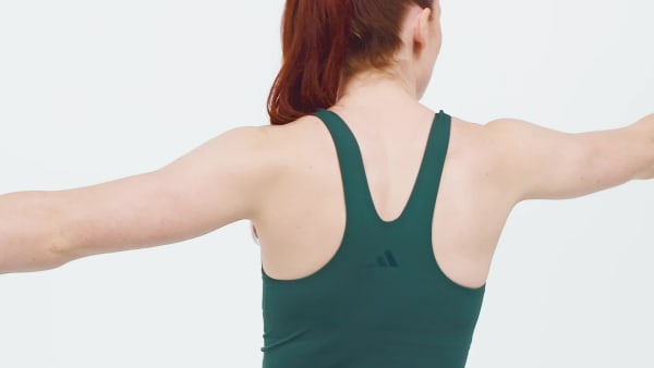 Green adidas All Me Medium Support Bra Tank Top
