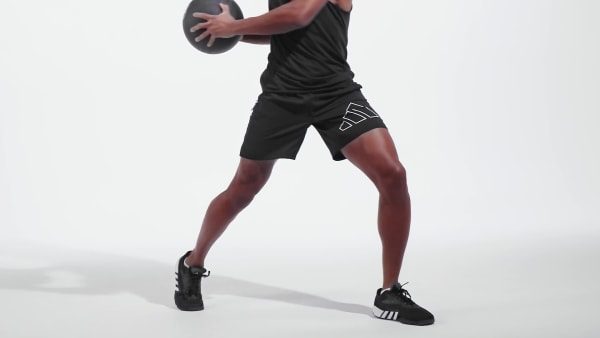 Black Train Icons Big Logo Training Shorts