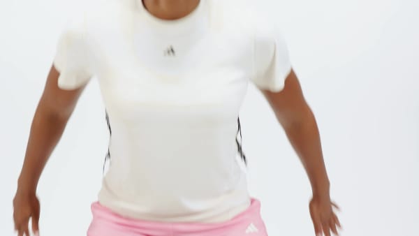 Rosa Shorts Pacer Essentials Tejidos Corte Alto