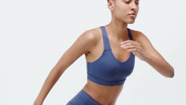 Azul Top Deportivo Optime Essentials Workout de Soporte Alto