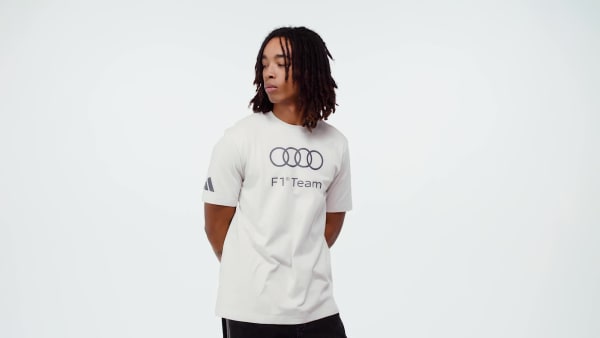 White AUDI REVOLUT F1 TEAM DNA GRAPHIC TEE