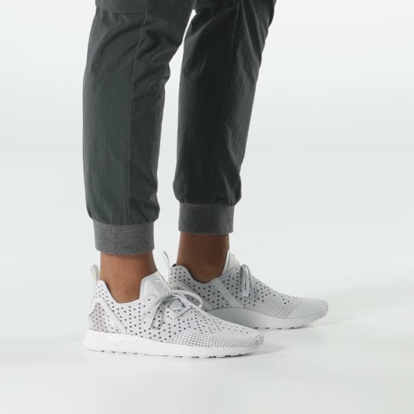 adidas originals asymmetrical zx flux primeknit trainers in white adidas originals asymmetrical zx flux primeknit trainers in white