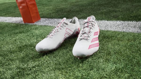 White Adizero Electric II SMU American Football Cleats