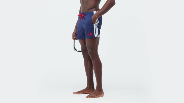 Azul Shorts de natación 3 Franjas 13 cm