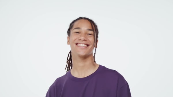 Lila adidas Z.N.E. Loose-Fit T-Shirt