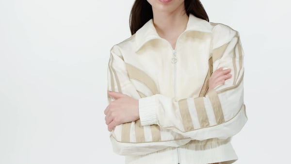 Beyaz Atlanta Cut Line Loose Nylon Track Top