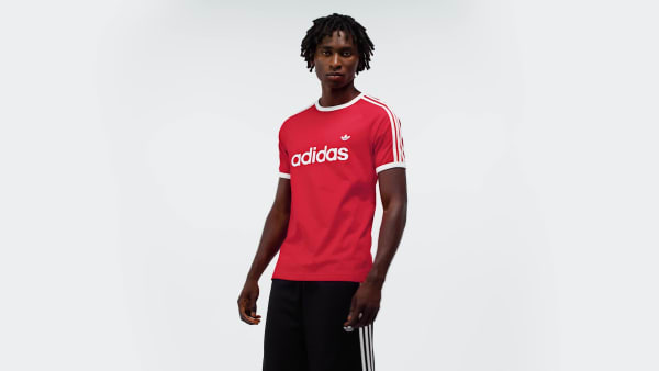 Rod 3-STRIPES SLIM RINGER T-SKJORTE