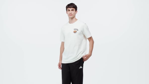 สีขาว เสื้อยืดพิมพ์ลาย Snack Cookie