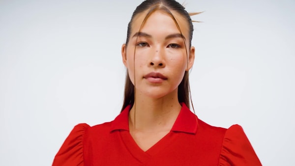 Vermelho VESTIDO COM MANGAS EM BALÃO