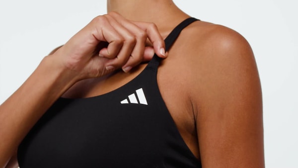 Preto Top Esportivo Optime Essentials Workout Light Support