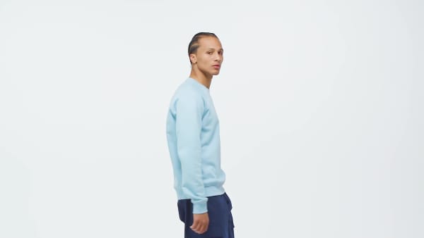Bleu Sweat-shirt ras-du-cou Trèfle Essentials