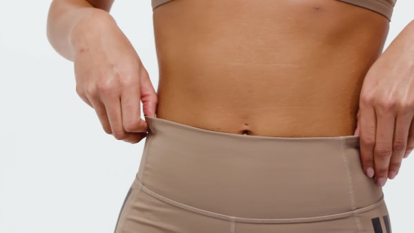 Brown Optime 3-Stripes 1/4 Short Leggings