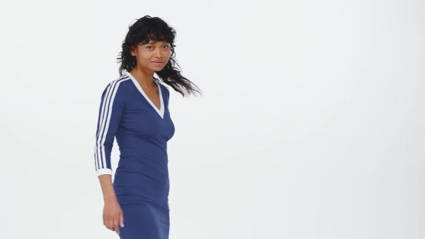 Azul Vestido Adicolor Classics 3-Stripes Midi