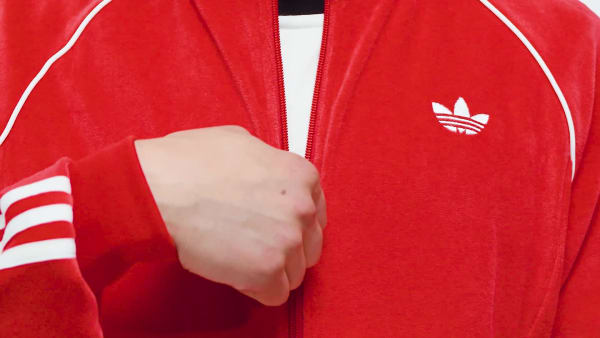 Red SST Adicolor Velour Track Top