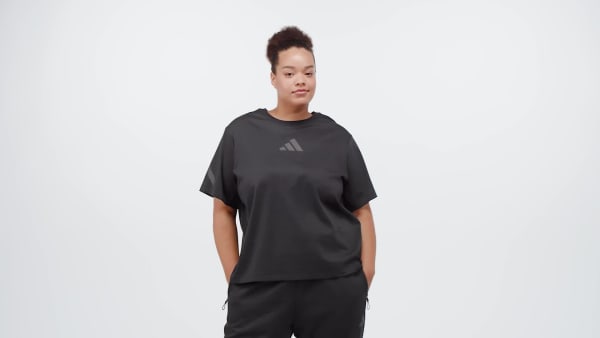 Μαύρο adidas Z.N.E. T-Shirt (Plus Size)