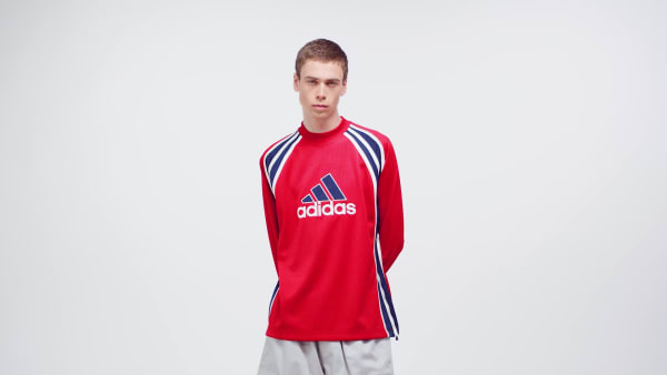 Red Warm-Up Long-Sleeve Top