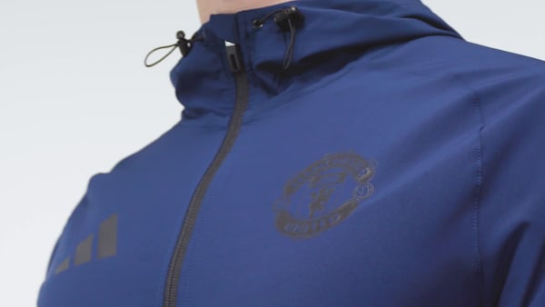 Blau Manchester United Tiro 25 Competition Vis Tech Travel Jacke
