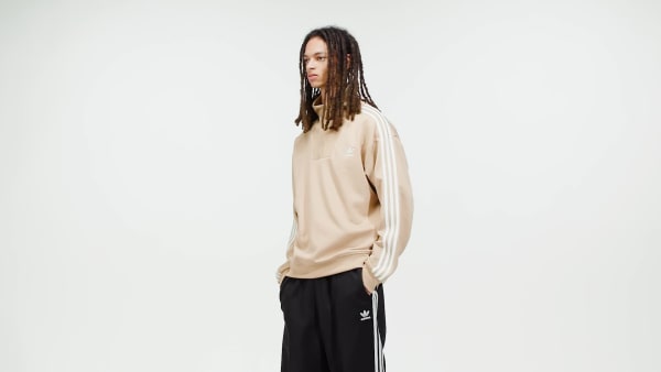 Beige Adicolor Funnel Neck Track Top