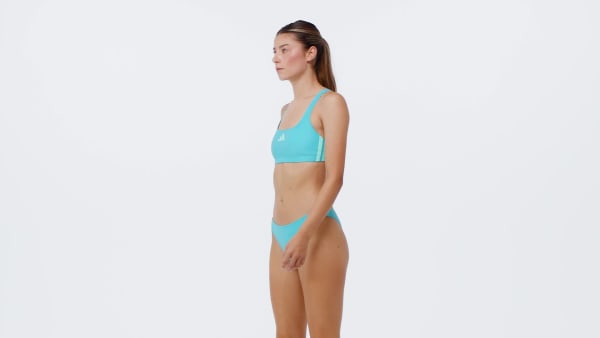 Turquesa Bikini con espalda en V 3 Stripes