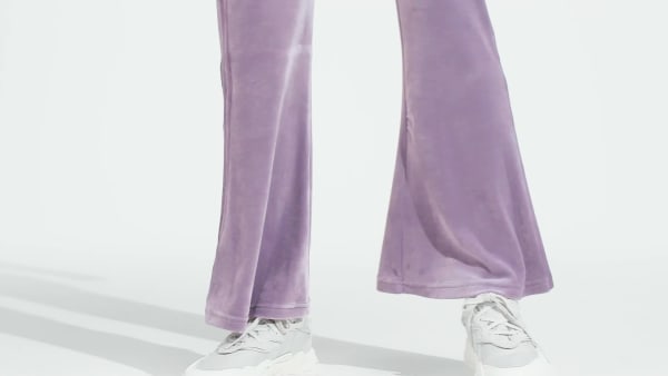adidas Crushed Velvet Flared Joggers - Purple