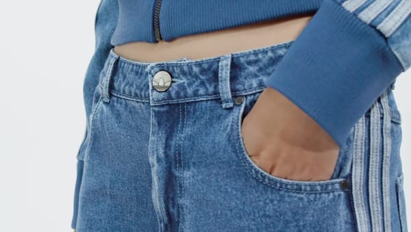 Blue Adicolor Denim 3-Stripes Track Pants
